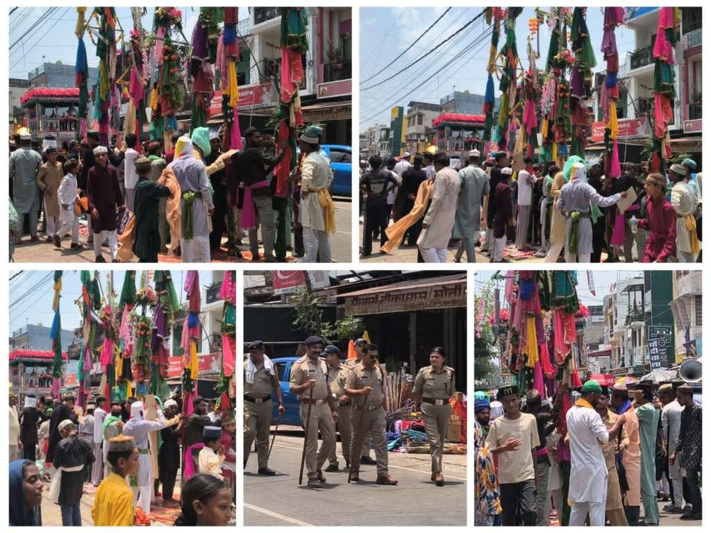 मोहर्रम पर गफूर बस्ती से निकला ताज़िये का जुलूस, कर्बला में हुआ सुपुर्द-ए-खाक